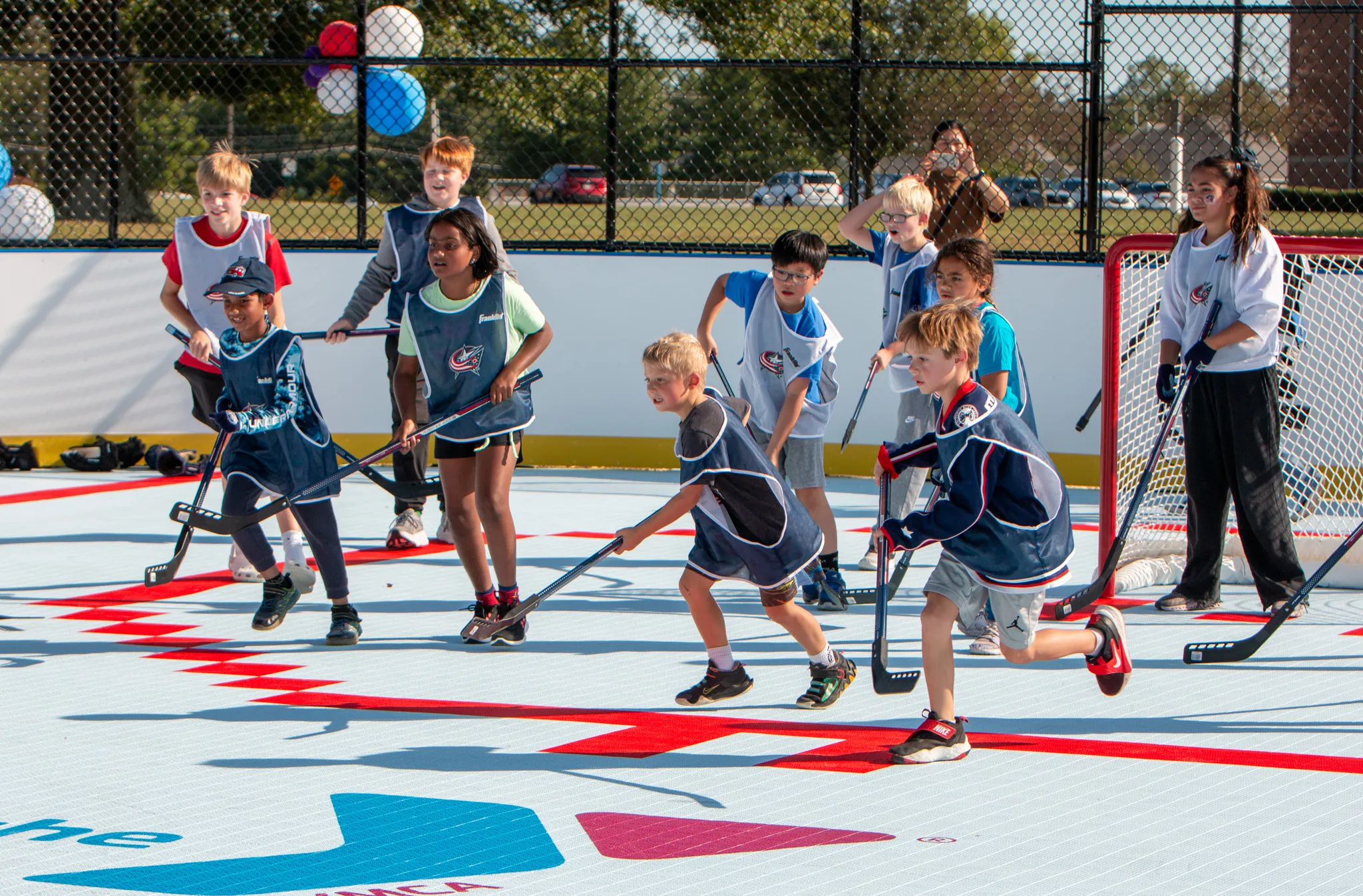 Street Hockey Rink - action shot on "ice"