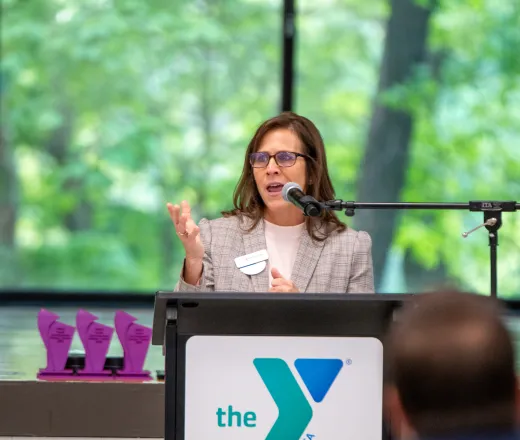 Becky Ciminillo, our Vice President of Youth Development, speaks at our annual Partner Celebration Breakfast