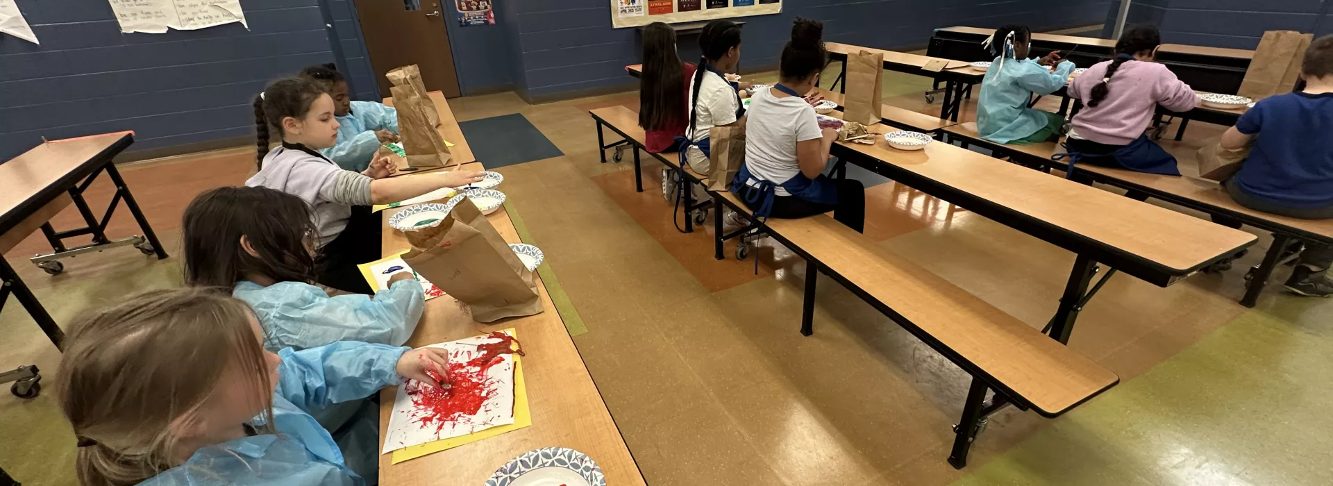 kids doing an art project