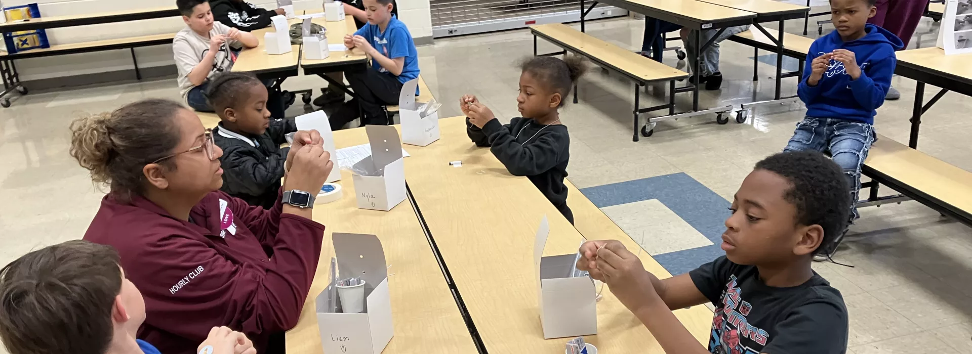 Students working on project at Y-Club