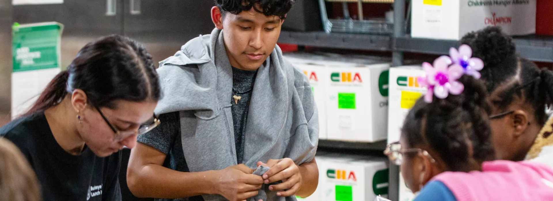 Kids working on a project